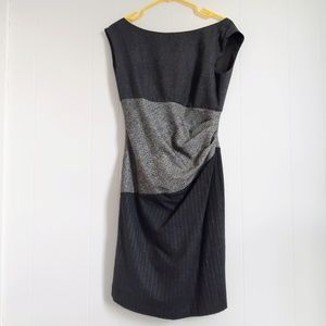 VENUS Black and Grey Dress Bunched in Front